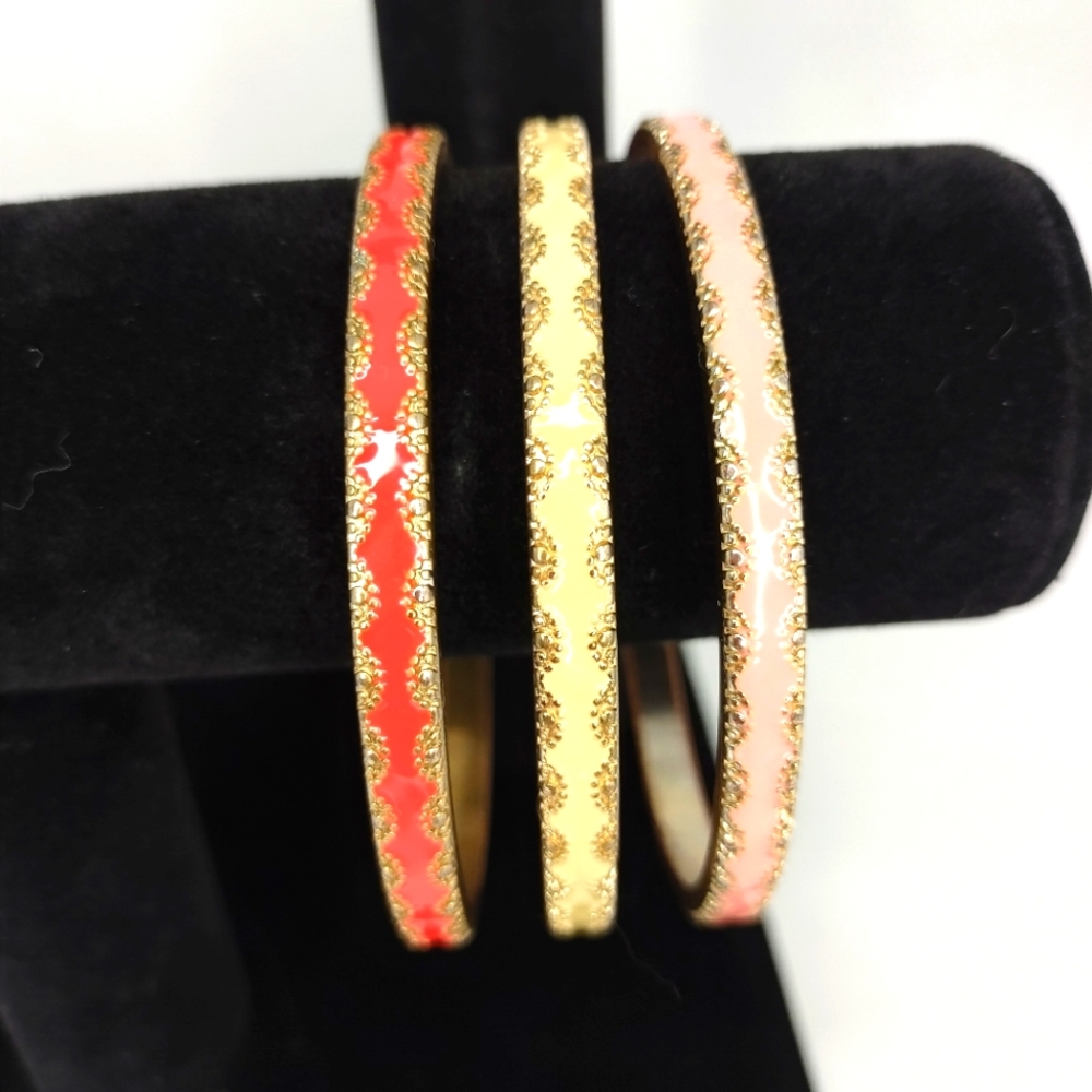 Triple stack enamel bracelets